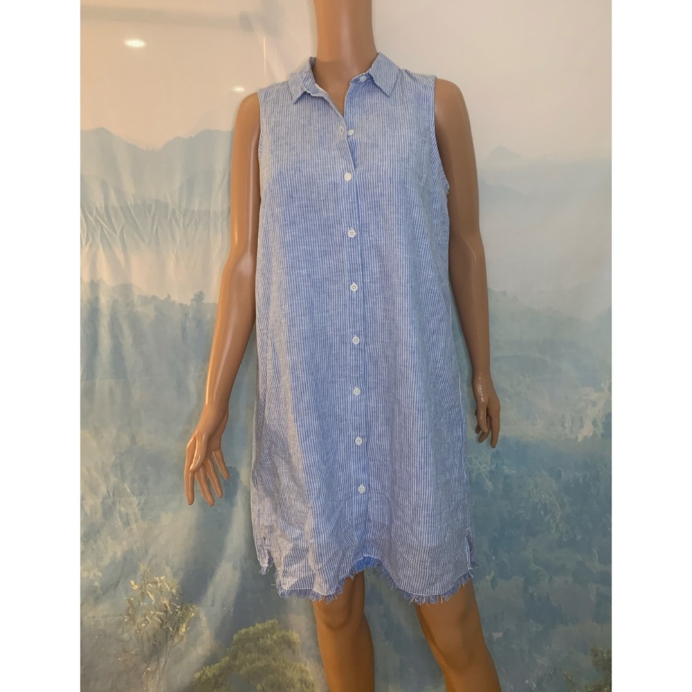 Anthropologie Beachlunchlounge Blue & White Striped dress size XS
